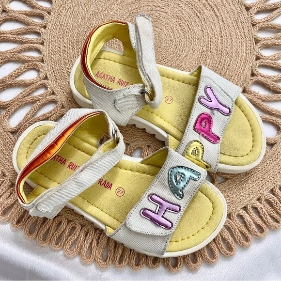 Agatha Ruiz de la Prada Happy Colorful Kids Sandals Size EU 27 - Picture 3 of 8